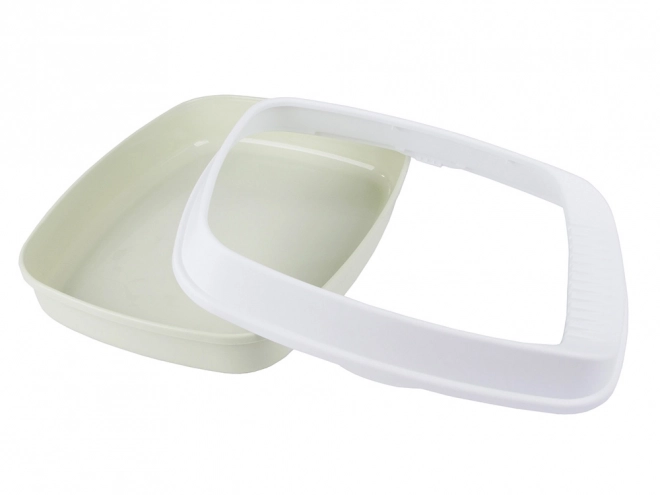 Open Cat Litter Box with Frame + Large Scoop