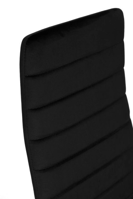 Black velvet chairs with shaped backrest - set of 4 pieces