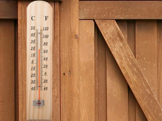 Velik leseni termometer za notranjo in zunanjo uporabo