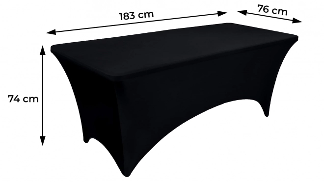 Housse élastique universelle pour table de restauration 180 cm noire