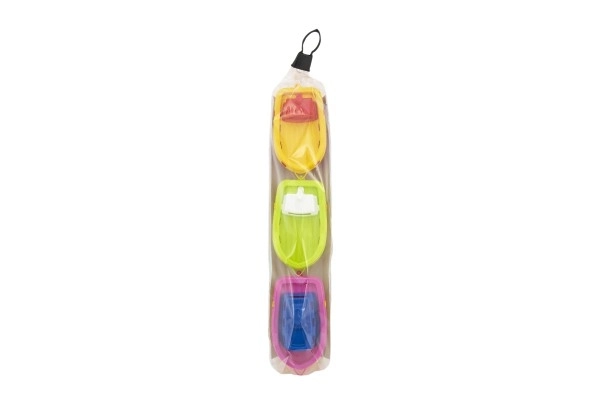 Gekleurde plastic bootjes voor in het water 14cm 3st