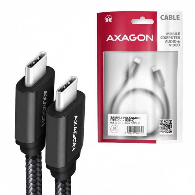 BUCM3-CM10AB USB-C - kabel USB-C 3.2 Gen 1, 1m, PD 60W 3A, ALU, opletený, černý