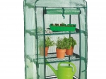 balcony greenhouse with three shelves 69 × 49 × 125 cm, green