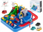 Interactive Car Obstacle Racing Park with 4 Vehicles and Helicopter 24 × 24 cm