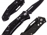 Folding steel tactical knife with decorated handle