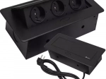 Recessed triple socket for countertop IZOXIS, black