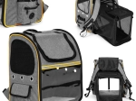 Foldable pet carrier backpack for cats and dogs with transparent front panel