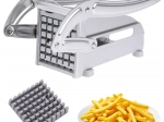 Large French fry and vegetable cutter with interchangeable blades