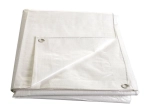 Bela kaširana ponjava z očesi 2 × 3 m, 140 g/m²