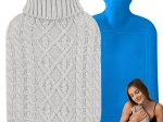 Hot Water Bottle with Knitted Cover 2 L – Grey