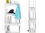 Auxiliary Cabinet on Wheels with Shelves and Hooks