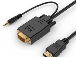 HDMI na VGA převodník s audio 3,5 mm, 3 m, černý