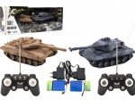 RC tank battle – set of 2 tanks 25 cm with sound and light, rechargeable, 27/40 MHz