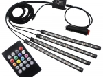 Pilot Light Bar Car Interior LED Lighting 4×12 LED RGB with Remote Control