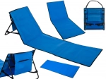 Folding Beach Mat with Backrest and Bag 2-in-1 Blue
