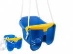 Baby plastic swing with safety bar