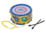 Plastiktrommel für Kinder mit Trageriemen und Schlägeln 16 × 9 cm