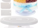 Rotating Cake Stand Ruhhy with 3 Spatulas for Decoration