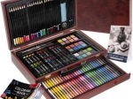 Set za slikanje u drvenom koferu s ladicom 148 kom