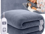Elektrická vyhřívaná deka 180 × 130 cm šedá ruhhy