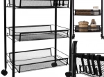 Scaffale da cucina mobile RUHHY, carrello metallico a 3 ripiani su ruote
