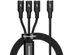 Punjački kabel Baseus 3 u 1, 20W, crni, 1,5 m
