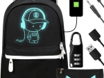 Waterproof KRUZZEL Backpack with USB and Luminous Design, 19 L