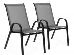 Set of 2 Garden Chairs for Patio or Balcony Grey MultiGarden