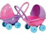 Globok plastičen voziček za lutke v mešanih barvah