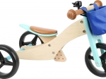 Wooden 2-in-1 balance bike TRIKE turquoise