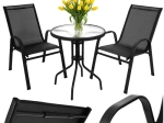 Balkon-Bistroset GARDLOV – Tisch und 2 Stühle, schwarz