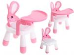 Children's bunny chair with removable tray – pink