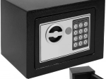 Elektronski sef s kodo in ključem, črn, A5