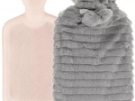 Rubber hot water bottle with plush cover 2 l