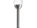 Solar LED garden stake light with glass cover