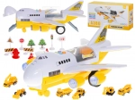 Transport Plane with Construction Cars, Opening Fuselage and Light Effects