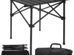 Folding camping table GARDLOV, steel, load capacity 70 kg, black