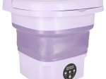 Foldable Travel Mini Washing Machine 8 L – Compact Portable Washer with Spin, Purple