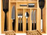 RUHHY Bamboo Expandable Drawer Organizer