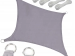 Garden shade sail rectangular 4 × 3 m, waterproof, gray