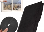 Black window insect screen with self-adhesive hook-and-loop tape 150 × 130 cm