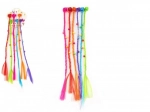 Hair clips and clamps with colorful braids, 30 cm, 6 pcs