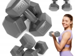Hexagonal Dumbbells 2x4 kg Grey ModernHome