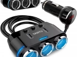 Auto razdjelnik s 3 utičnice upaljača i 2 USB, voltmetar