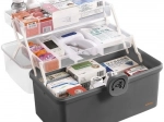 Large RUHHY medicine organizer with two-tier shelves