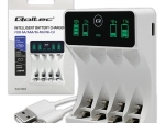 Oplader til Ni-MH AA/AAA-batterier med LCD og USB‑C-kabel, hvid