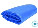 Blue solar pool cover for pools with a 3.6 m water surface diameter