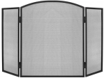 Paravan za kamin protiv iskri, 3-dijelni, crni, 118 × 76 cm