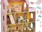 Wooden Dollhouse with LED Lighting and Furniture KRUZZEL