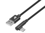 USB auf USB-C Kabel 1,5m mit rechtem Winkel, schwarzes Geflecht